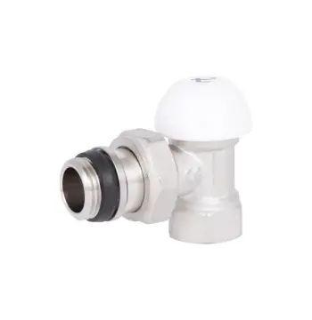 Вентиль радіаторний Thermo Alliance Standart Powerful SF233W15 латунний нікельований кутовий 1/2" з антипротіканням (SF233W15)