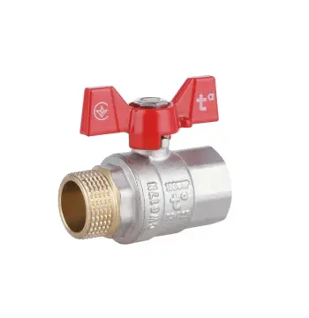Кран кульовий Thermo Alliance Standart SD607NW20PN40 латунний нікельований 3/4" ВЗ для води з ручкою-метеликом (SD607NW20PN40)