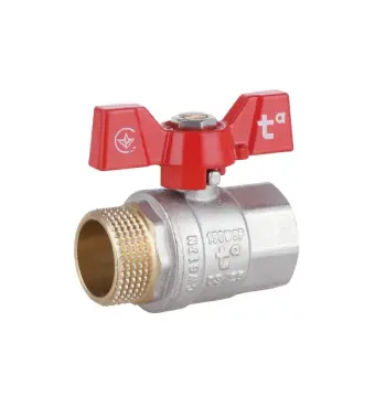 Кран кульовий Thermo Alliance Standart SD607NW25PN40 латунний нікельований 1" ВЗ для води з ручкою-метеликом (SD607NW25PN40)