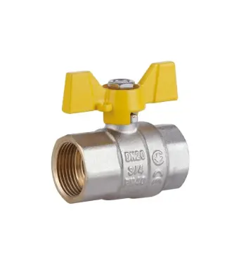 Кран кульовий Thermo Alliance Standart SD602NG20PN40 латунний газовий з ручкою-метелик та внутрішньою різьбою 3/4 (SD602NG20PN40)