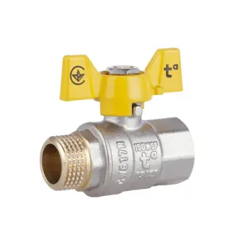 Кран кульовий Thermo Alliance Standart SD607NG15PN40 латунний газовий 1/2" ВЗ з ручкою-метелик (SD607NG15PN40)