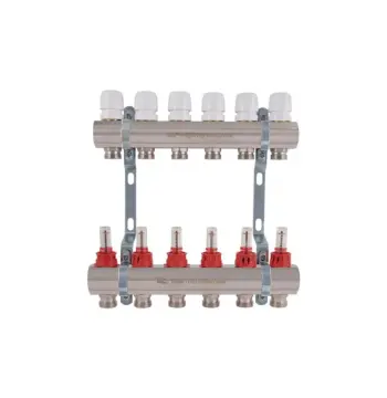 Колектор для теплої підлоги Thermo Alliance Standart SD235W6 латунний з витратомірами на 6 контурів 1 (SD235W6)