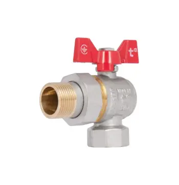 Кран кульовий кутовий з американкою Thermo Alliance Standart SD222NW20PN40 латунний нікельований 3/4" ВЗ (SD222NW20PN40)