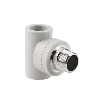 Трійник Thermo Alliance PPR 32х1"х32 сірий з латунною зовнішньою різьбою (DSC306)
