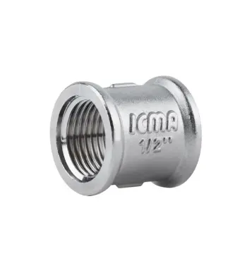 Муфта рівнопрохідна Icma №1213 латунна нікельована з внутрішньою різьбою 1/2 (811213AD06)