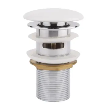 Донный клапан Qtap F0081 латунный белый автоматический с переливом (QT066F0081W)