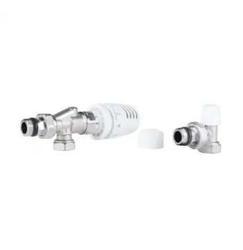Термостатичний комплект Icma KIT_1100878-940805-940 KIT N 1100+878-940+805-940 нікельований латунний кутовий 1/2" з антипротіканням (82KITNAD061100)