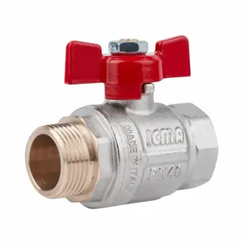 Кран кульовий Icma №351 латунний прямий 3/4" ВЗ з ручкою-метелик (87351AE11)