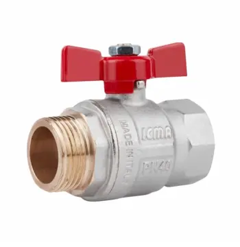 Кран кульовий Icma №351 латунний прямий 1" ВЗ з ручкою-метеликом (87351AF11)