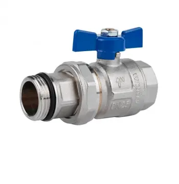 Кран кульовий американка Icma Blue №215 латунний нікельований прямий 1" з антипротіканням (87215AF12)