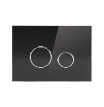 Панель змиву для унітаза Qtap Nest QT0111V1163GB скляна чорна глянцева дворежимна (QT0111V1163GB)