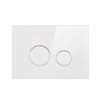 Панель змиву для унітаза Qtap Nest QT0111V1164GW скляна біла дворежимна (QT0111V1164GW)