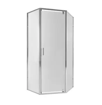 Душова кабіна Qtap Leo CRM10995-AC6 п'ятикутна 90×90 мм см хромована з прозорим склом 6 мм з покриттям CalcLess без піддона (LEOCRM10995AC6)