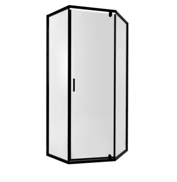 Душова кабіна Qtap Scorpio BLA10995-AC6 90×90 мм см п'ятикутна розпашна, чорний профіль, прозоре скло 6 мм з покриттям CalcLess, без піддона (SCOBLA10995AC6)