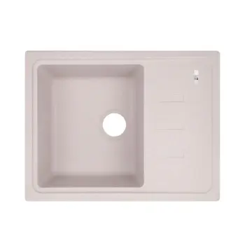 Кухонна мийка Lidz 620×435 мм/200 COL-06 зі штучного каменю світло-бежева з універсальним крилом (LIDZCOL06620435200)