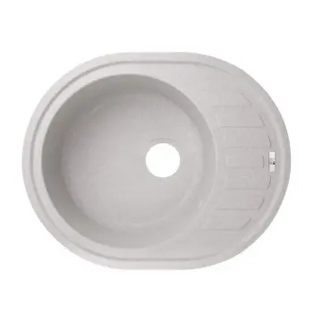 Кухонна мийка Lidz 620×500 мм/200 GRA-09 з сірого штучного каменю з універсальним крилом (LIDZGRA09620500200)