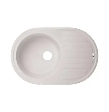 Кухонна мийка Lidz 780×500 мм/200 COL-06 зі штучного каменю світло-бежева врізна з крилом (LIDZCOL06780500200)
