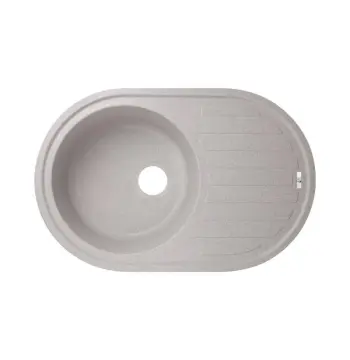 Кухонна мийка Lidz 780×500 мм/200 GRA-09 зі штучного каменю сіра з універсальним крилом (LIDZGRA09780500200)
