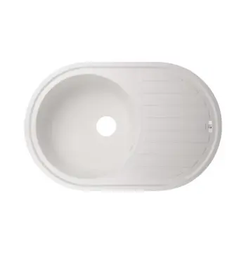 Кухонна мийка Lidz 780×500 мм/200 WHI-01 біла зі штучного каменю з універсальним крилом (LIDZWHI10780500200)