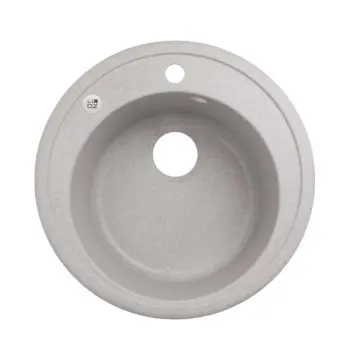 Кухонна мийка Lidz D510/200 GRA-09 зі штучного каменю сіра, кругла (LIDZGRA09D510200)