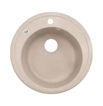 Кухонна мийка Lidz D510/200 MAR-07 зі штучного каменю пісочна кругла врізна (LIDZMAR07D510200)