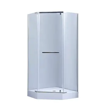Душова кабіна Lidz SC90x90CRMLOWTR Dozorca SC90×90 мм.CRM.LOW.TR п'ятикутна розпашна хромована з прозорим склом 6 мм (LDSC9090CRMLOWTR)