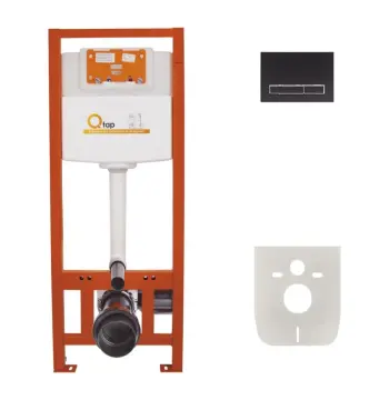 Інсталяція 4 в 1 Qtap Nest ST з чорною лінійною панеллю змиву (QT0133M425M08V1091MB)
