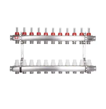 Колектор з витратомірами для теплої підлоги Thermo Alliance Standart SD00411 з нержавіючої сталі на 11 контурів 1 (SD00411)