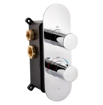 Смеситель для душа Qtap Votice QTVOT65T105OGC хромированный термостатический скрытого монтажа на два потребителя (QTVOT65T105OGC)