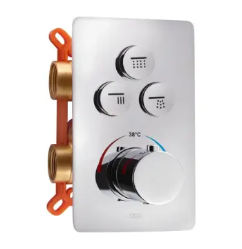 Смеситель для душа Qtap Votice QTVOT6443T105NKC латунный хромированный, термостатический скрытого монтажа на 3 потребителя (QTVOT6443T105NKC)