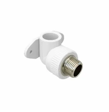 Кут PPR Blue Ocean 20х1/2 20x1/2" білий настінний з кріпленням та зовнішньою різьбою 90° (SD00042182)