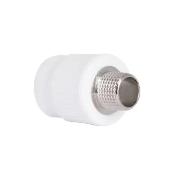 Муфта PPR Blue Ocean 25х1/2" біла з латунною зовнішньою різьбою (SD00042198)