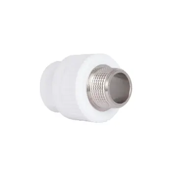 Муфта PPR Blue Ocean 25х3/4" біла з латунною зовнішньою різьбою (SD00042199)