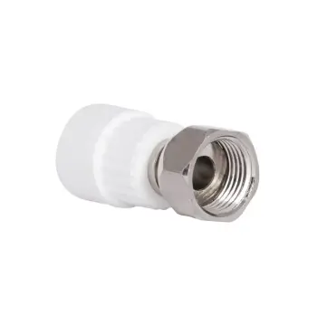 Муфта PPR Blue Ocean 20х1/2" ВР біла з латунною накидною гайкою (SD00042201)