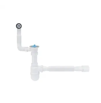 Сифон для кухонной мойки Lidz (WHI) 60 08 E004 00 с круглым переливом (выход 50 мм)