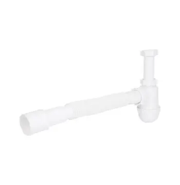 Колбовый сифон для раковины Lidz 60 08 E003 00 пластиковый белый без выпуска с выходом 40/50 мм (LU04)
