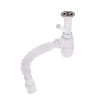Сифон для раковины Lidz 60 06 Y002 00 пластиковый белый с отводом для стиральной машины и выходом 40/50 мм (LU03)