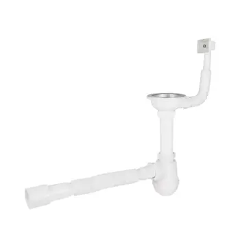 Сифон для кухонної мийки Lidz (WHI) 60 05 M001 01 EURO (вихід 50 мм)