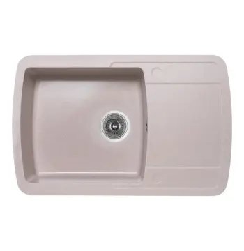 Кухонна мийка Lidz COL-06 770×490 мм/200 зі штучного каменю світло-бежева з універсальним крилом (LIDZCOL06770490200)