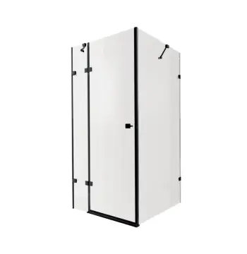 Душова кабіна Qtap Capricorn BLA1099SC6 чорна з прозорим склом 6 мм, 90×90 мм см, з покриттям CalcLess, без піддона (CAPBLA1099SC6)