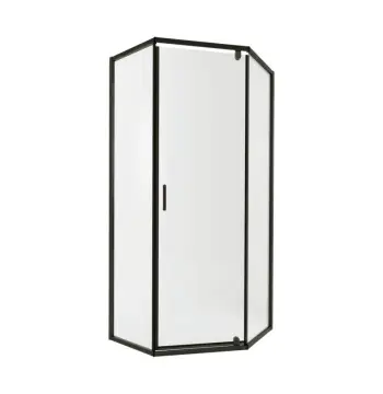 Душова кабіна Qtap Scorpio BLA10115-AC6 розпашна 100×100 мм см, чорна, з прозорим склом 6 мм та покриттям CalcLess, без піддона (SCOBLA10115AC6)