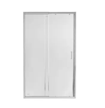 Раздвижная душевая дверь в нишу Qtap CRM2013-14C6 Taurus CRM2013-14.C6 130-140×200 мм см, хромированная, из прозрачного стекла 6 мм с покрытием CalcLess (TAUCRM201314C6)