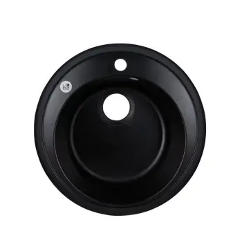 Кухонна мийка Lidz D510/200 ANT-15 зі штучного каменю антрацитова кругла (LIDZANT15D510200)
