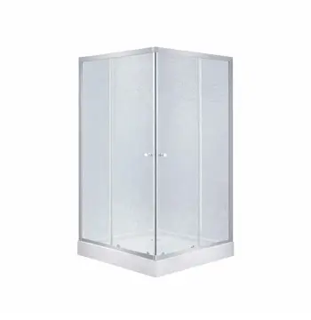 Душова кабіна Lidz SC90x90SATLOWFR Wawel SC90×90 мм.SAT.LOW.FR з низьким піддоном Mazur, сатинова, матове скло 4 мм (LWASC9090SATLOWFR2SET)