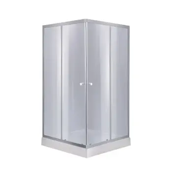 Душова кабіна з піддоном Lidz SC80x80SATLOWGR Wawel SC80×80 мм.SAT.LOW.GR + Mazur, сатинова з тонованим склом 4 мм, квадратна розсувна 80x80 см (LWASC8080SATLOWGR2SET)