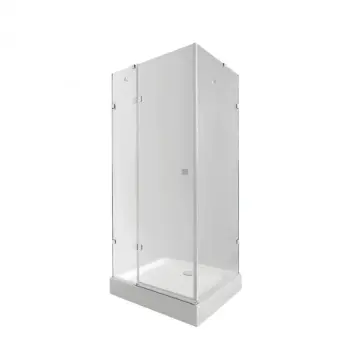 Душова кабіна Qtap Capricorn CRM1099SC6 хромована з прозорим склом, розпашна 90×90 мм см з низьким піддоном та сифоном (CAPCRM1099SC6SET)