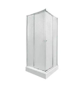 Душова кабіна Qtap Presto CRM1088SP5 хромована з матовим склом, квадратна 80×80 мм см, у комплекті з піддоном та сифоном (PRECRM1088SP5SET)
