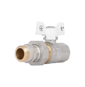 Кран кульовий Thermo Alliance Standart з американкою 1/2" PN40, латунний, нікельований, прямий, з антипротіканням, ручка-метелик (SD900NW15PN40)