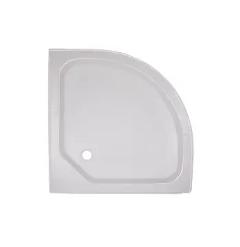 Душовий піддон Lidz KAPIELKA ST80×80×14 мм акриловий білий, низький, напівкруглий, зі зливом 52 мм (LKAST808014R)