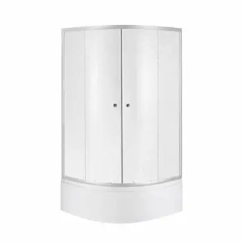 Душова кабіна Lidz SC90x90SATHIGHFR Latwa SC90×90 мм.SAT.HIGH.FR напівкругла 90x90 см, сатин, матове скло 4 мм, з високим піддоном (LLSC9090SATHIGHFR2SET)